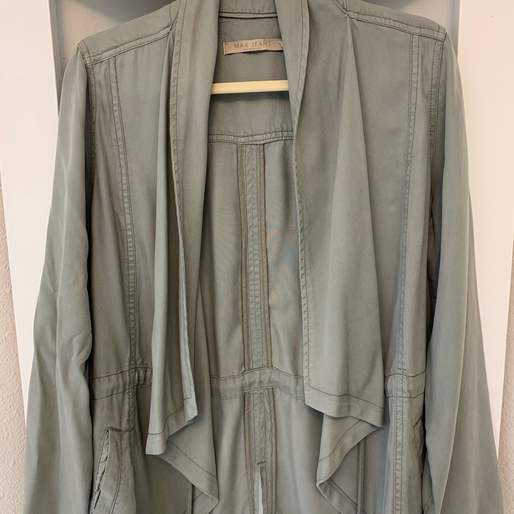 Sage draped utility jacket